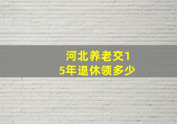 河北养老交15年退休领多少