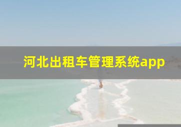 河北出租车管理系统app