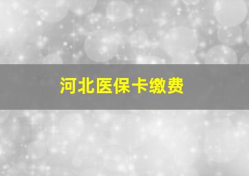 河北医保卡缴费