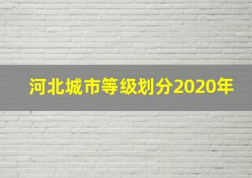 河北城市等级划分2020年