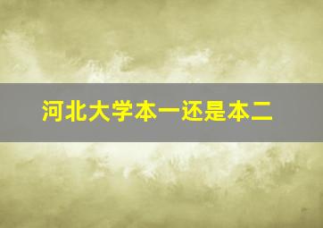 河北大学本一还是本二