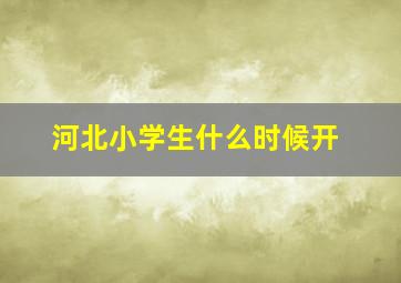 河北小学生什么时候开