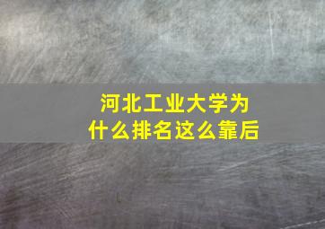 河北工业大学为什么排名这么靠后