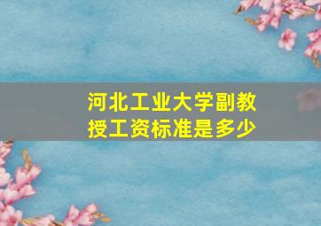 河北工业大学副教授工资标准是多少