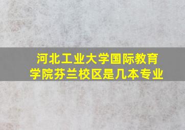 河北工业大学国际教育学院芬兰校区是几本专业