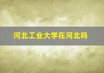 河北工业大学在河北吗