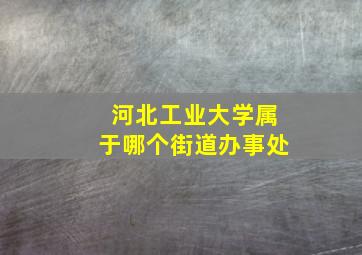 河北工业大学属于哪个街道办事处