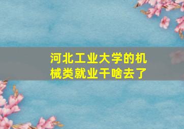 河北工业大学的机械类就业干啥去了