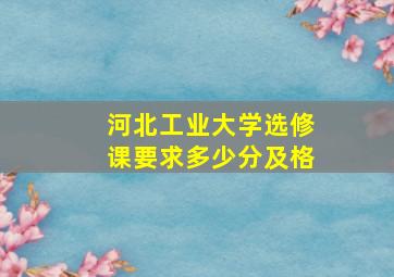 河北工业大学选修课要求多少分及格