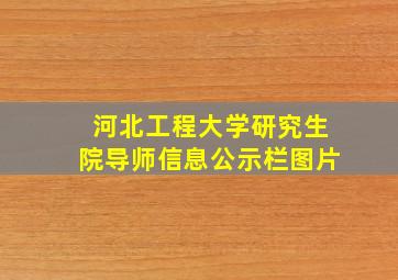 河北工程大学研究生院导师信息公示栏图片