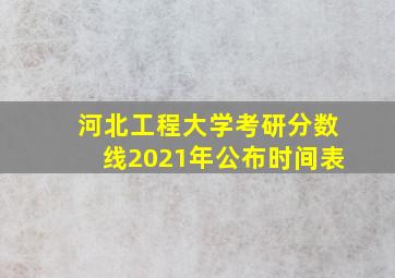 河北工程大学考研分数线2021年公布时间表