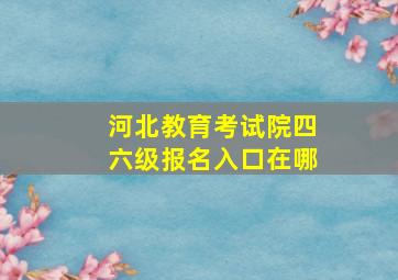 河北教育考试院四六级报名入口在哪