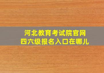 河北教育考试院官网四六级报名入口在哪儿