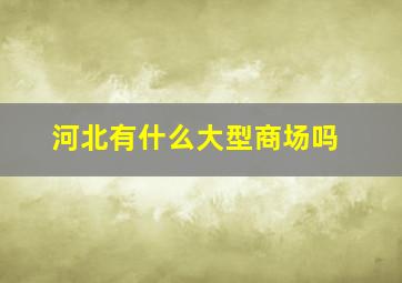 河北有什么大型商场吗