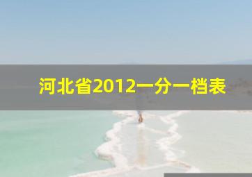 河北省2012一分一档表