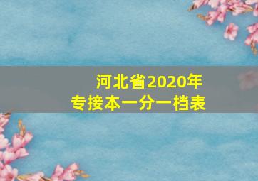 河北省2020年专接本一分一档表