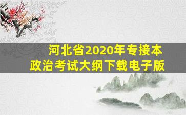 河北省2020年专接本政治考试大纲下载电子版