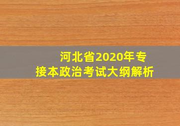 河北省2020年专接本政治考试大纲解析