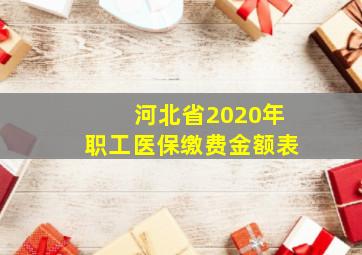 河北省2020年职工医保缴费金额表