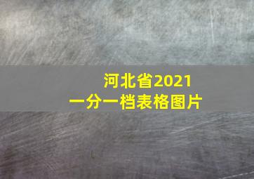 河北省2021一分一档表格图片