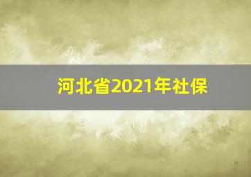 河北省2021年社保