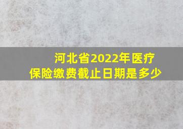 河北省2022年医疗保险缴费截止日期是多少