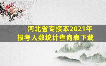 河北省专接本2021年报考人数统计查询表下载