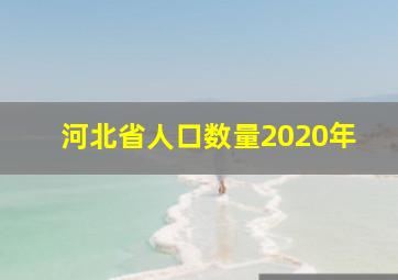 河北省人口数量2020年