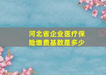 河北省企业医疗保险缴费基数是多少