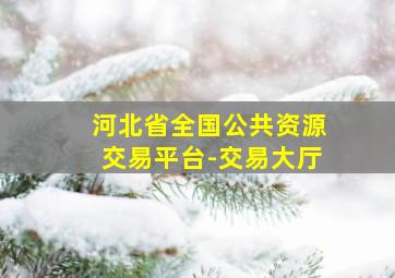 河北省全国公共资源交易平台-交易大厅