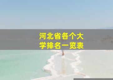 河北省各个大学排名一览表