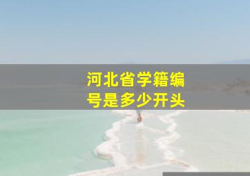 河北省学籍编号是多少开头