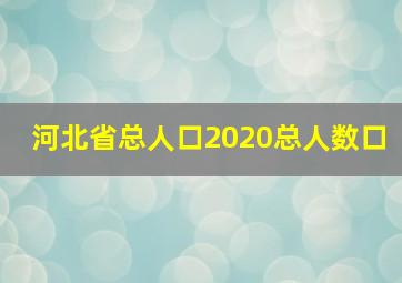 河北省总人口2020总人数口