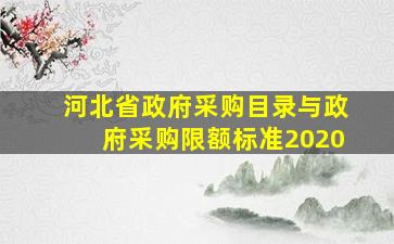 河北省政府采购目录与政府采购限额标准2020