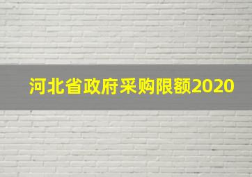 河北省政府采购限额2020