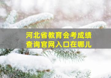 河北省教育会考成绩查询官网入口在哪儿