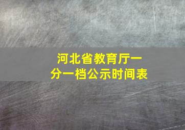 河北省教育厅一分一档公示时间表