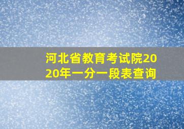 河北省教育考试院2020年一分一段表查询