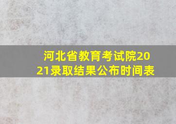 河北省教育考试院2021录取结果公布时间表