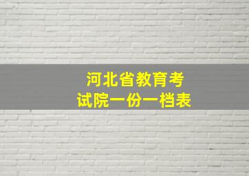 河北省教育考试院一份一档表