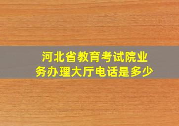 河北省教育考试院业务办理大厅电话是多少