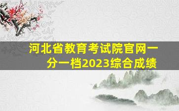 河北省教育考试院官网一分一档2023综合成绩