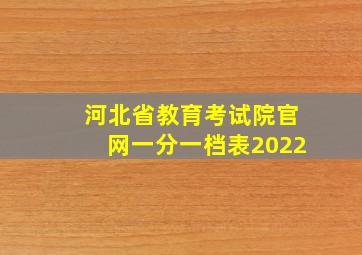 河北省教育考试院官网一分一档表2022