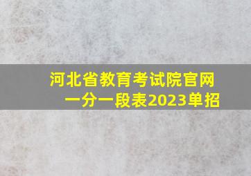 河北省教育考试院官网一分一段表2023单招