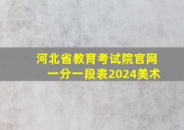 河北省教育考试院官网一分一段表2024美术