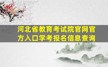 河北省教育考试院官网官方入口学考报名信息查询