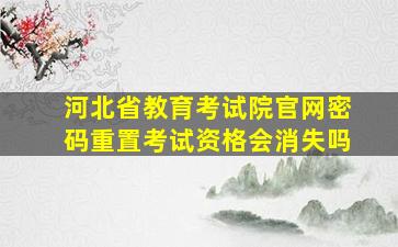 河北省教育考试院官网密码重置考试资格会消失吗