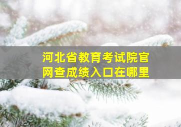 河北省教育考试院官网查成绩入口在哪里