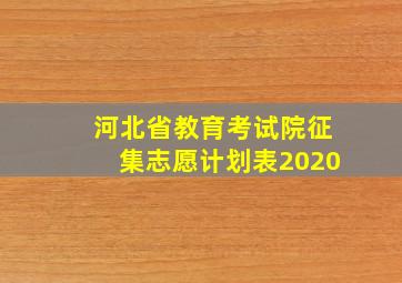 河北省教育考试院征集志愿计划表2020