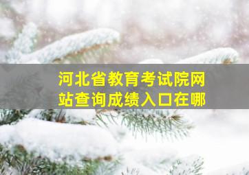 河北省教育考试院网站查询成绩入口在哪